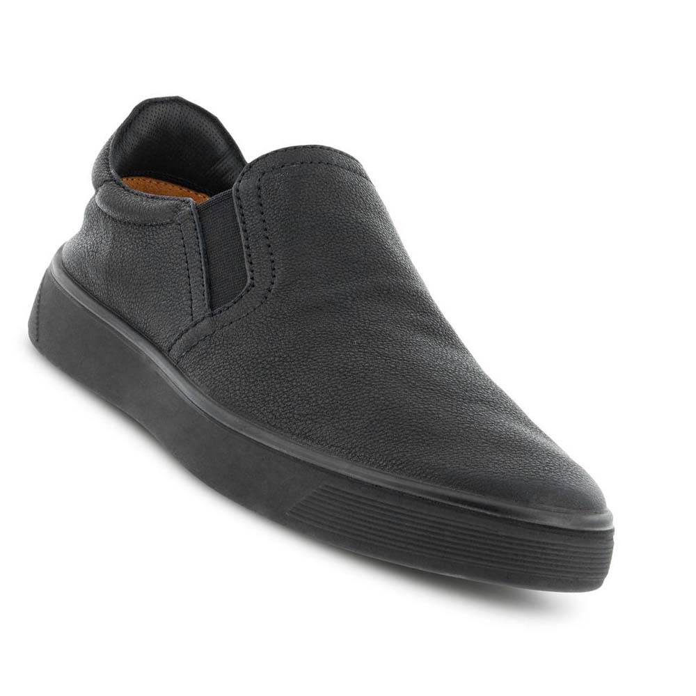 Men's Ecco Street Tray Retro Slip-on Casual Shoes Black | USA 499ILH